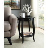 Alysa Round Side Table with Drawer & Shelf