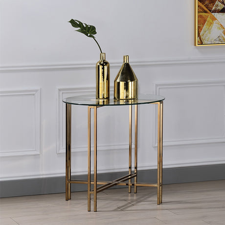 Veises Glass-Top Accent Tables