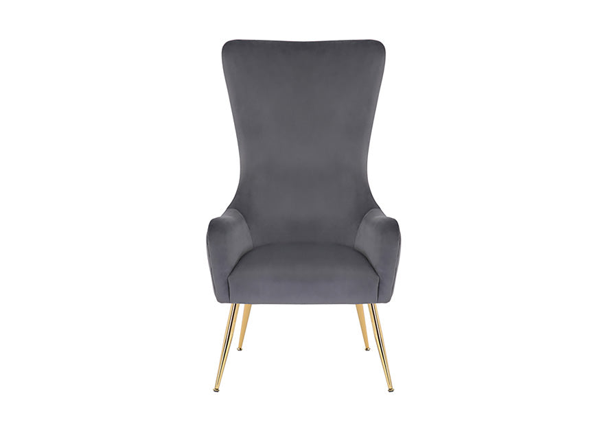 The Blair accent chair styled in a modern living room setting.