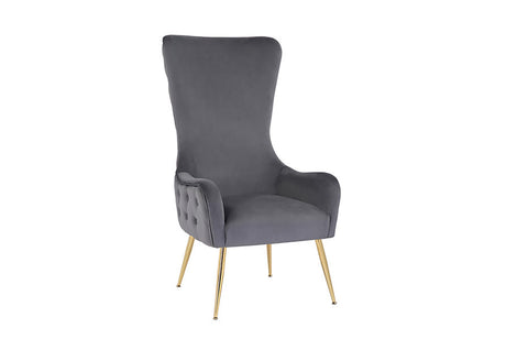 Angled view highlighting the sleek lines of the FOAK contemporary chair.