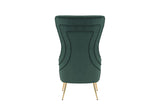 Gold-tone metal legs of the FOAK Destiny accent chair