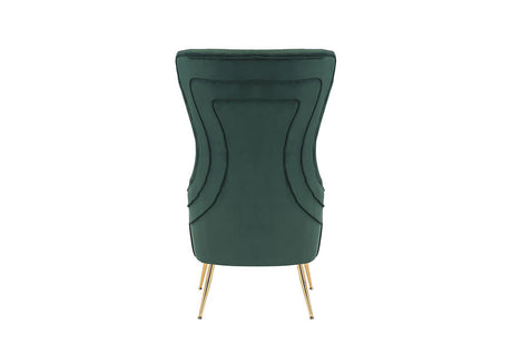 Gold-tone metal legs of the FOAK Destiny accent chair