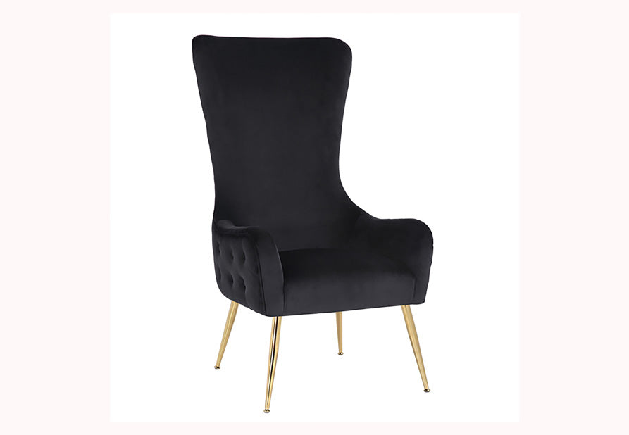Full view of the Blair chair illustrating the modern glam style.