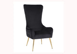 Full view of the Blair chair illustrating the modern glam style.
