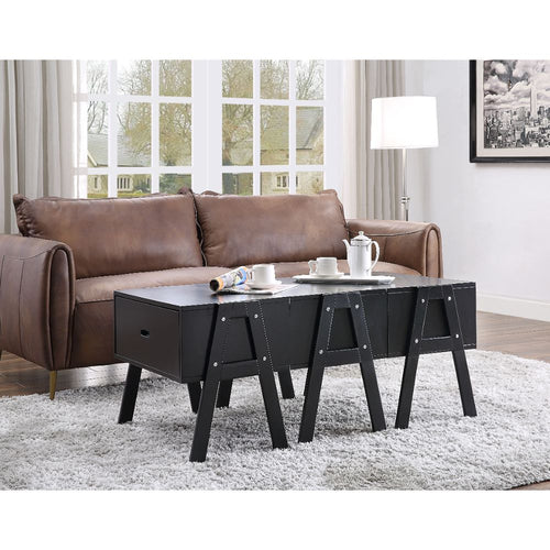 Lonny Convertible Coffee Table - Transforms into a Tall Storage Cabinet in Black or White