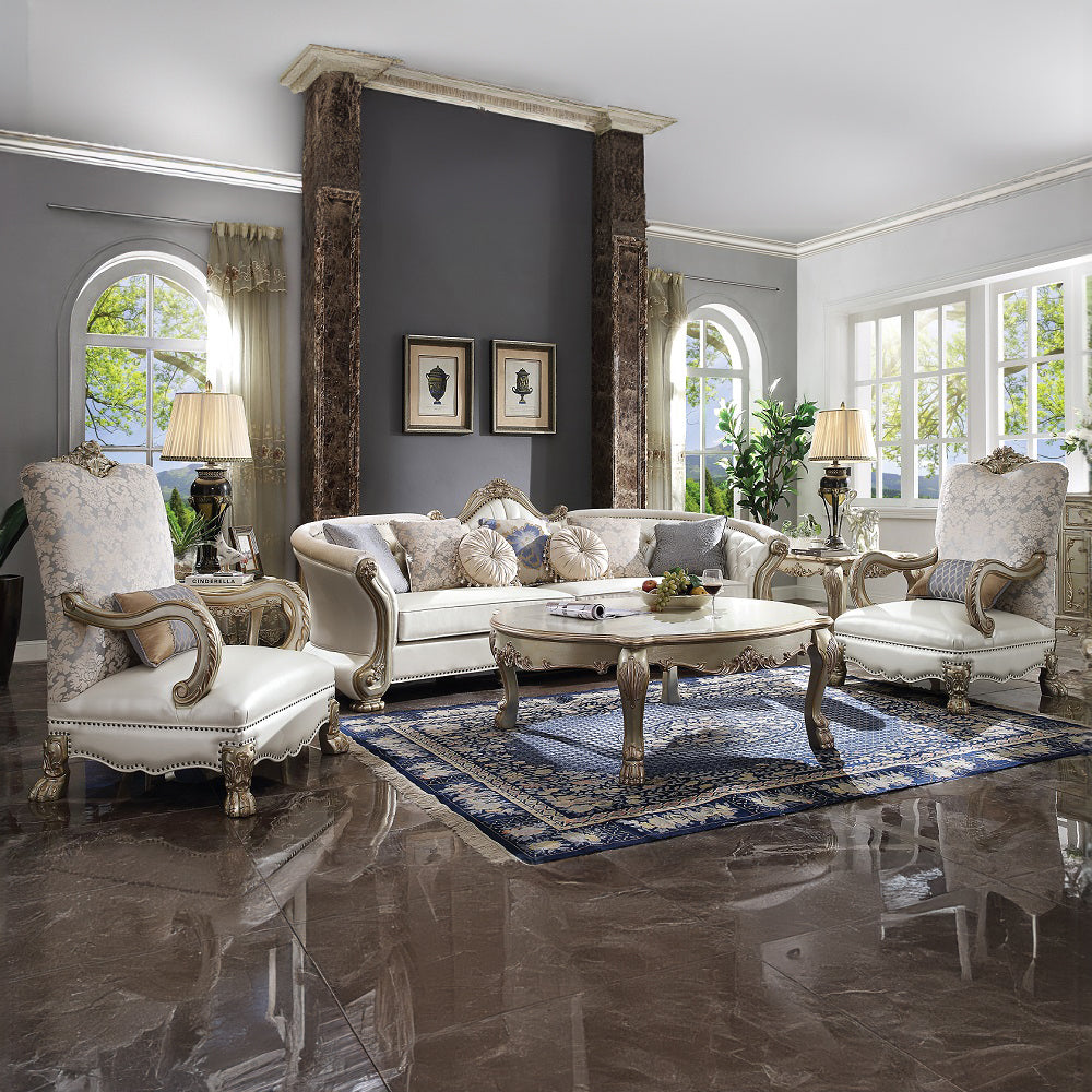 Dresden II Crescent Sofa, Chair & Coffee Table