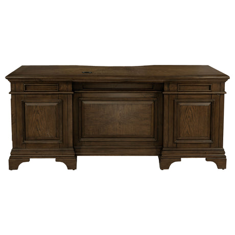 Hartshill Executive Desk, Credenza, File Cabinet & Bookcases - Traditional Home Office in Burnished Oak – view 17