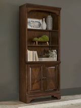 Hartshill Executive Desk, Credenza, File Cabinet & Bookcases - Traditional Home Office in Burnished Oak - lifestyle