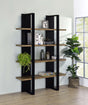 Danbrook 71" 4-Shelf Bookshelf - Floating-Shelf Design in Black & Aged Walnut – view 1