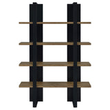 Danbrook 71" 4-Shelf Bookshelf - Floating-Shelf Design in Black & Aged Walnut – view 3