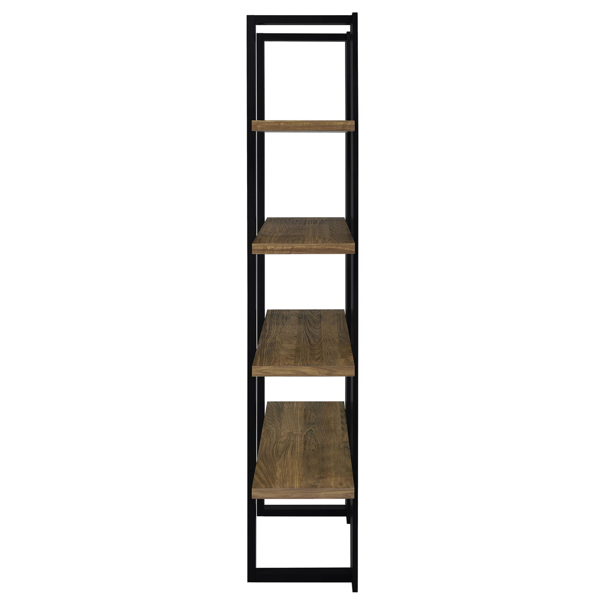 Danbrook 71" 4-Shelf Bookshelf - Floating-Shelf Design in Black & Aged Walnut – view 5