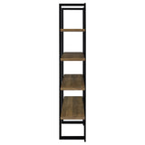 Danbrook 71" 4-Shelf Bookshelf - Floating-Shelf Design in Black & Aged Walnut – view 5