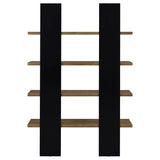Danbrook 71" 4-Shelf Bookshelf - Floating-Shelf Design in Black & Aged Walnut – view 7