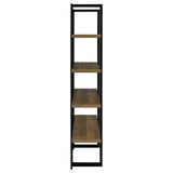 Danbrook 71" 4-Shelf Bookshelf - Floating-Shelf Design in Black & Aged Walnut – view 9