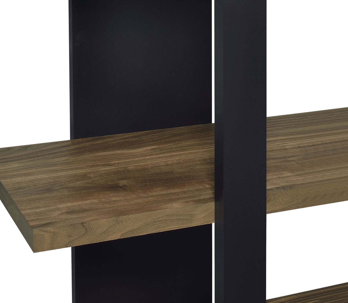 Danbrook 71" 4-Shelf Bookshelf - Floating-Shelf Design in Black & Aged Walnut – view 10