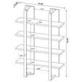 Danbrook 71" 4-Shelf Bookshelf - Floating-Shelf Design in Black & Aged Walnut – view 12