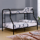 Finnerty Contemporary Metal Bunk Bed with Attached Ladder - Twin over Full or Full over Full in Black, Silver or White - 8acc2ad186480def5c99a6f501d7f3aabe6aa844_CM_BK1032BK_TF_1_1