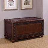 Finlay Cedar-Lined Storage Chest - Carved Trim, Turned Feet & Safety Hinge in Dark Tobacco – view 1