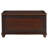 Finlay Cedar-Lined Storage Chest - Carved Trim, Turned Feet & Safety Hinge in Dark Tobacco – view 5