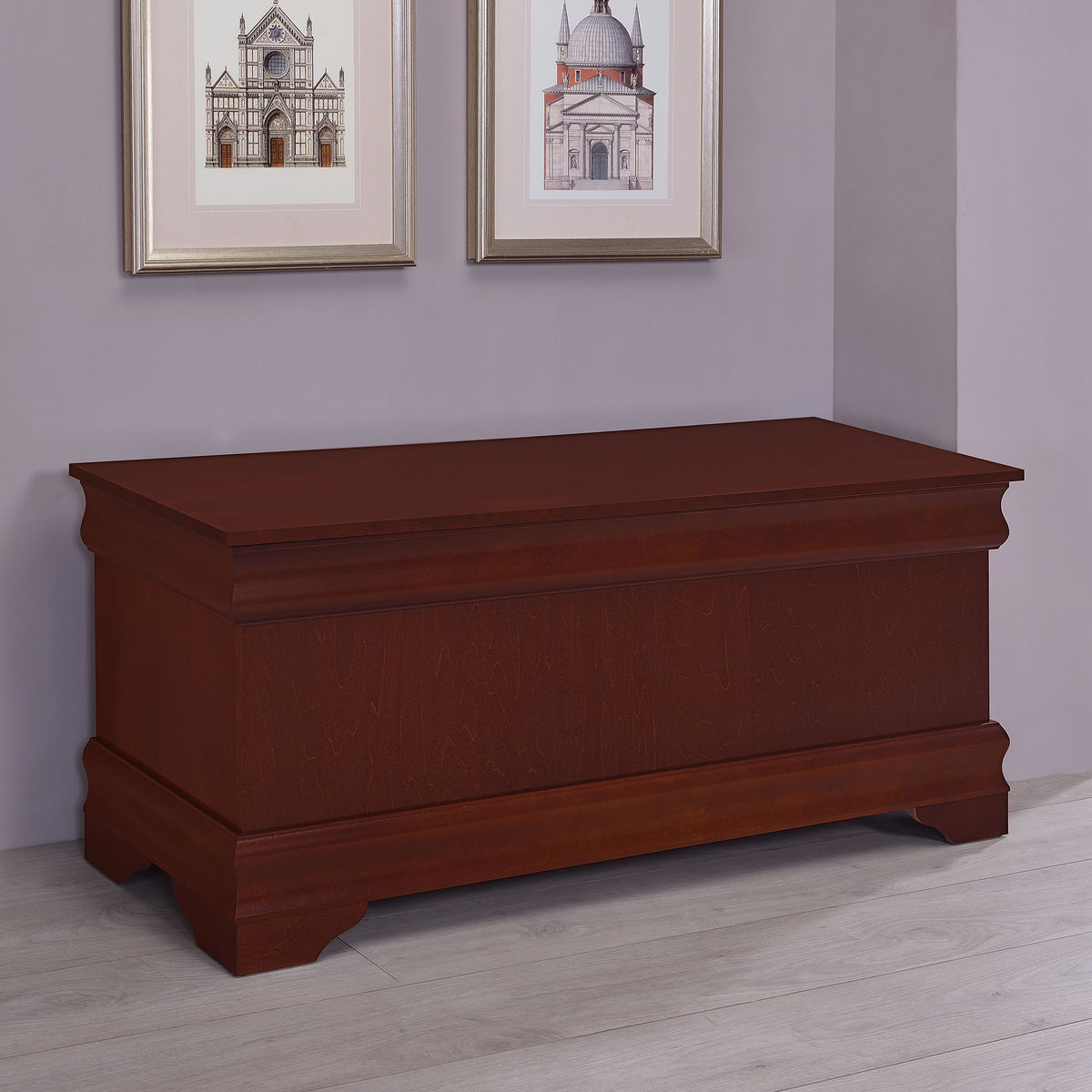 Pablo 47" Cedar-Lined Storage Chest - Traditional Flip-Top Blanket Chest in Warm Brown – view 1