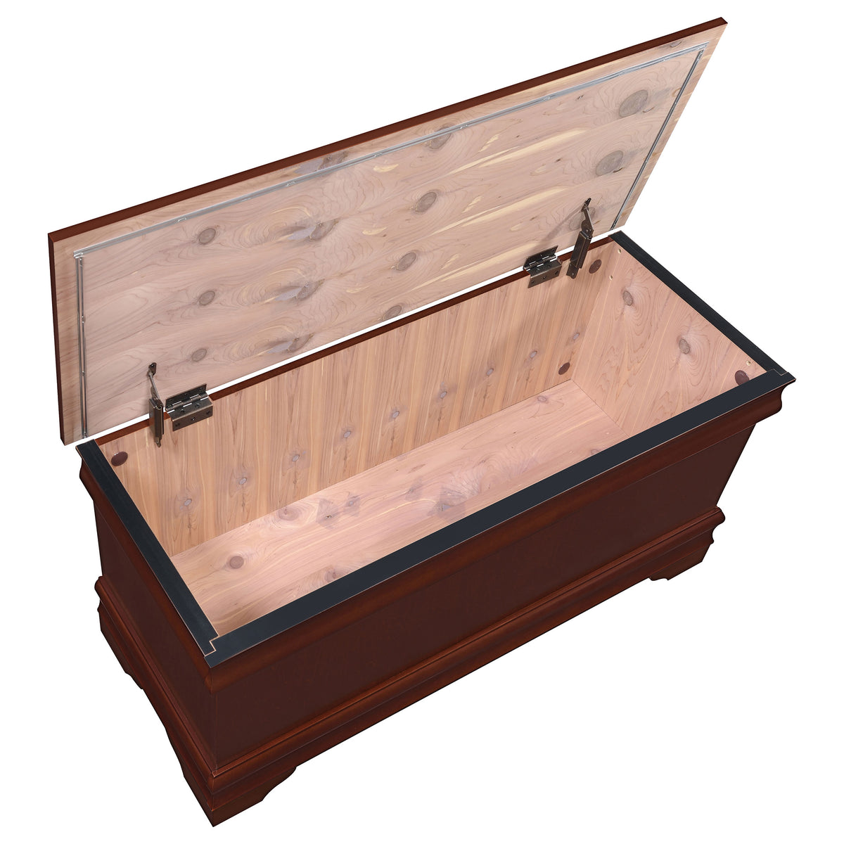 Pablo 47" Cedar-Lined Storage Chest - Traditional Flip-Top Blanket Chest in Warm Brown – view 11