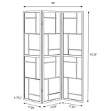 Damis 3-Panel Folding Shoji Screen Room Divider - Black Frame with White Fabric Panels – view 7