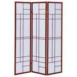 Katerina 3-Panel Shoji Room Divider - Japanese-Inspired Folding Screen in Cherry & White – view 4