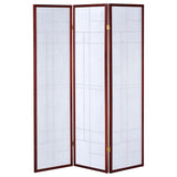 Katerina 3-Panel Shoji Room Divider - Japanese-Inspired Folding Screen in Cherry & White – view 5