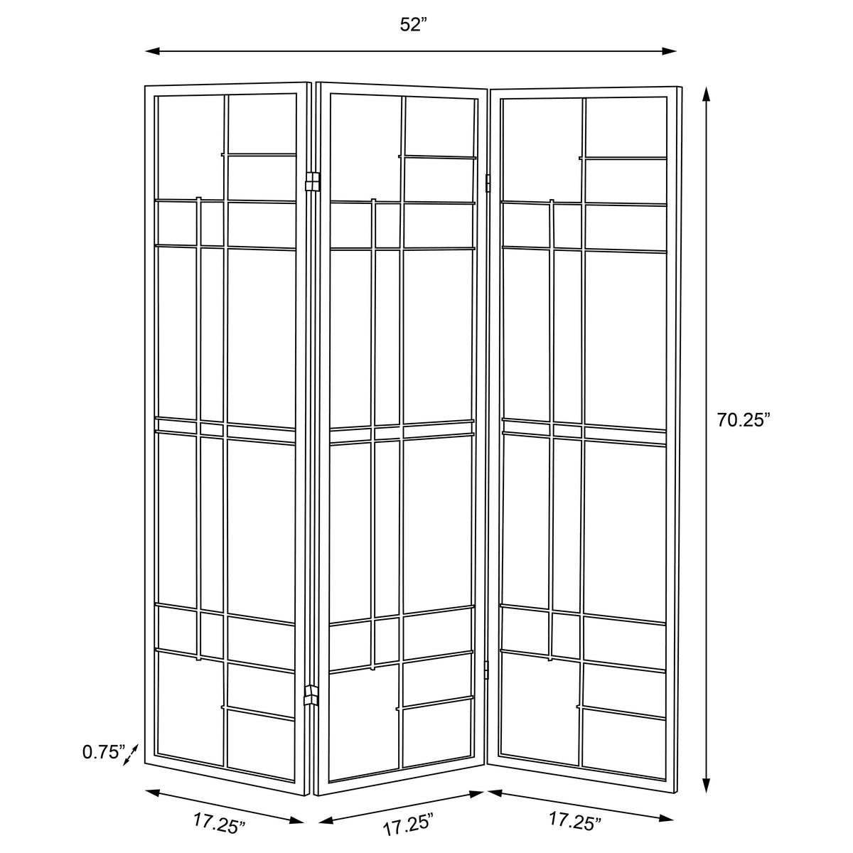 Katerina 3-Panel Shoji Room Divider - Japanese-Inspired Folding Screen in Cherry & White – view 7