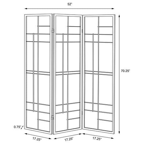 Katerina 3-Panel Shoji Room Divider - Japanese-Inspired Folding Screen in Cherry & White – view 7