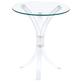 Laning Round Side Table - Tempered Glass Top on Clear Acrylic Legs – view 3