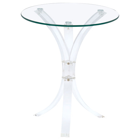 Laning Round Side Table - Tempered Glass Top on Clear Acrylic Legs – view 3