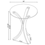 Laning Round Side Table - Tempered Glass Top on Clear Acrylic Legs – view 4