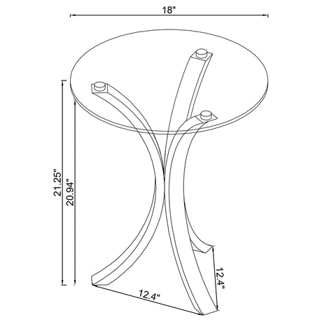 Laning Round Side Table - Tempered Glass Top on Clear Acrylic Legs – view 4