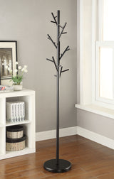 Clover 18-Hook Freestanding Metal Coat Rack - Tree-Inspired Design with Weighted Base in Matte Black – view 1