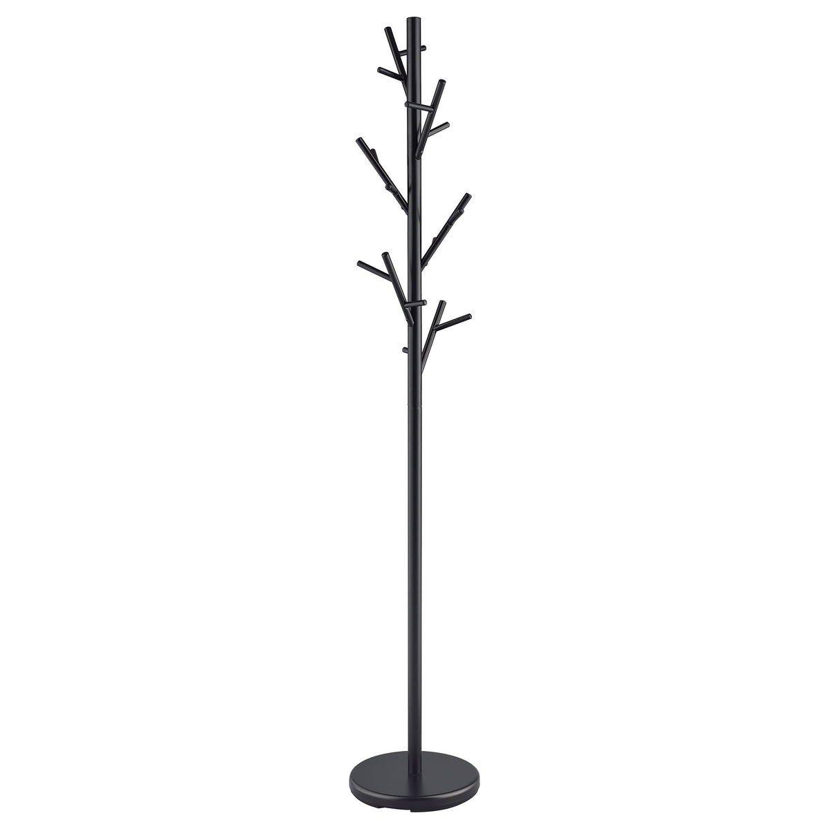 Clover 18-Hook Freestanding Metal Coat Rack - Tree-Inspired Design with Weighted Base in Matte Black – view 3