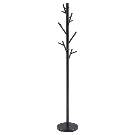 Clover 18-Hook Freestanding Metal Coat Rack - Tree-Inspired Design with Weighted Base in Matte Black – view 3