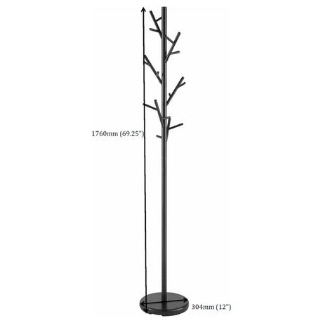 Clover 18-Hook Freestanding Metal Coat Rack - Tree-Inspired Design with Weighted Base in Matte Black – view 5