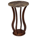 Elton Round Faux Marble Top Plant Stand & Accent Table - 