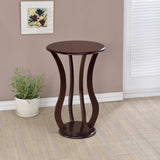 Elton Round Accent Table & Plant Stand - Sculptural Curved Legs in Cherry – view 1