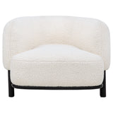 Lawler Barrel Back Accent Chair - Ivory Boucle with Contrasting Black Base – view 3