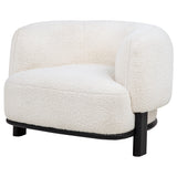 Lawler Barrel Back Accent Chair - Ivory Boucle with Contrasting Black Base – view 4