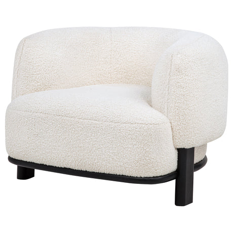 Lawler Barrel Back Accent Chair - Ivory Boucle with Contrasting Black Base – view 4