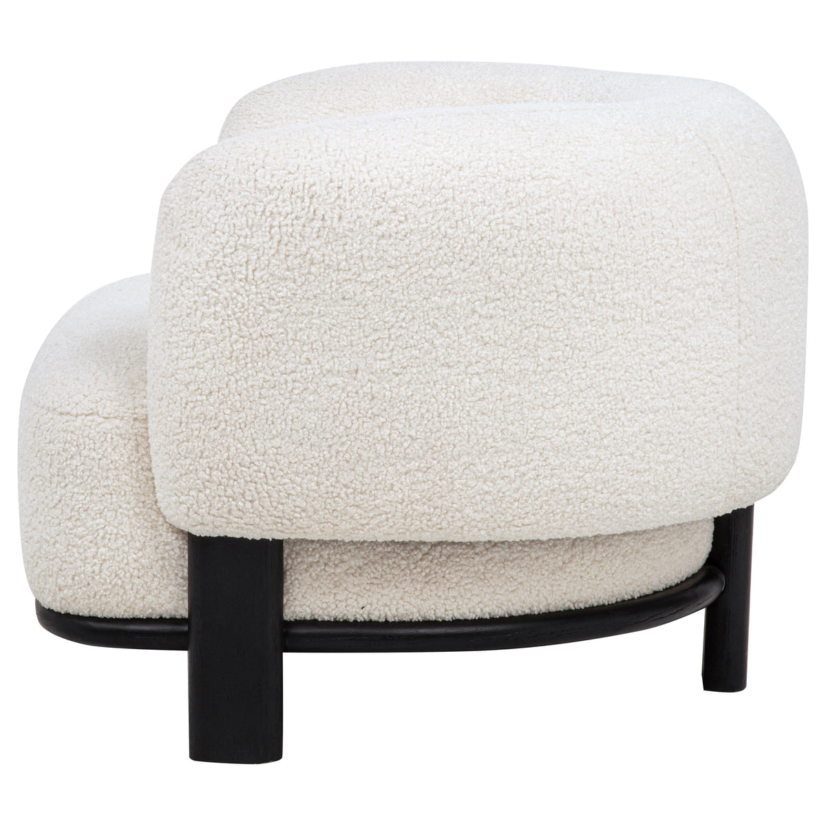 Lawler Barrel Back Accent Chair - Ivory Boucle with Contrasting Black Base – view 5