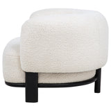 Lawler Barrel Back Accent Chair - Ivory Boucle with Contrasting Black Base – view 5