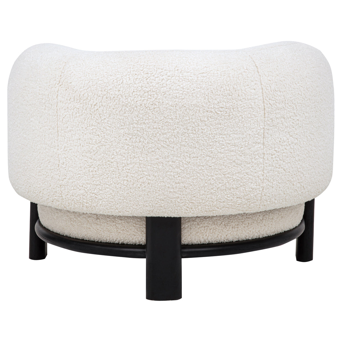 Lawler Barrel Back Accent Chair - Ivory Boucle with Contrasting Black Base – view 7