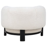 Lawler Barrel Back Accent Chair - Ivory Boucle with Contrasting Black Base – view 7