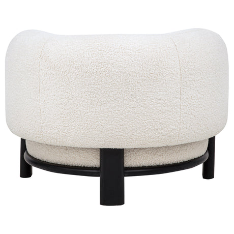 Lawler Barrel Back Accent Chair - Ivory Boucle with Contrasting Black Base – view 7