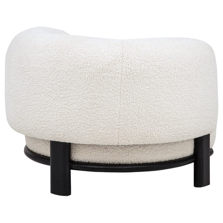 Lawler Barrel Back Accent Chair - Ivory Boucle with Contrasting Black Base – view 8