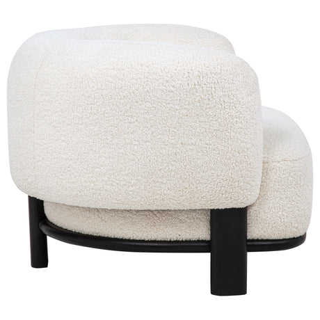 Lawler Barrel Back Accent Chair - Ivory Boucle with Contrasting Black Base – view 9